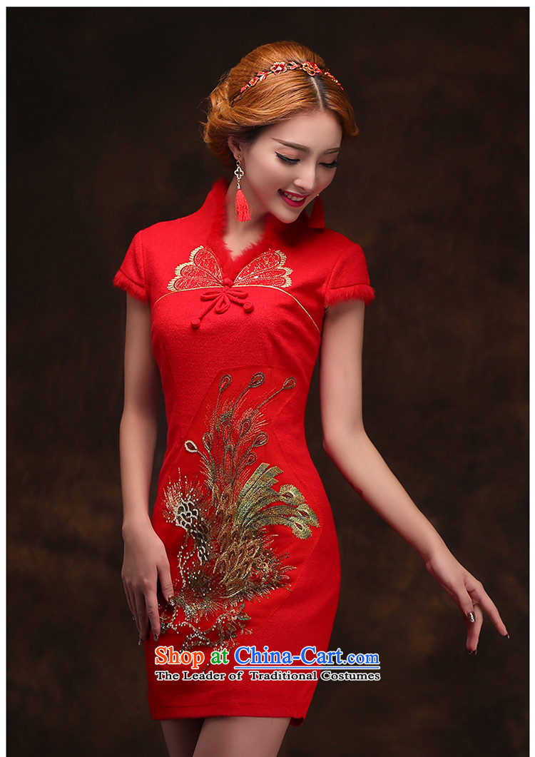 2015 Spring New Red bride wedding dress bows services improved gross?) cheongsam dress short tailored consulting customer service picture, prices, brand platters! The elections are supplied in the national character of distribution, so action, buy now enjoy more preferential! As soon as possible.