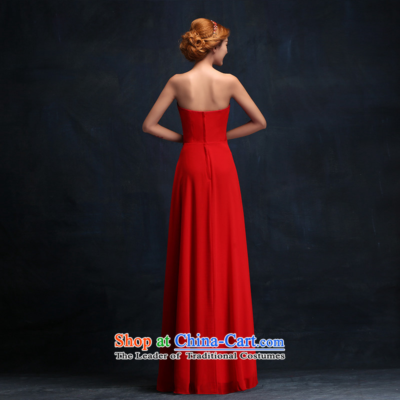 2015 new stylish flowers and chest Sau San evening dress bride wedding dress red bows services long XL, according to Lin Sha , , , shopping on the Internet