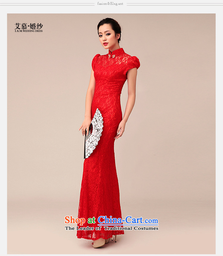 The 2015 new HIV 310001 Chinese cheongsam dress red lace long crowsfoot bride Annual Meeting at the large red bows L picture, prices, brand platters! The elections are supplied in the national character of distribution, so action, buy now enjoy more preferential! As soon as possible.