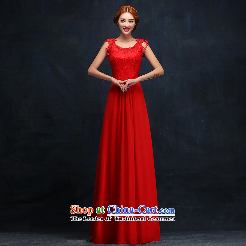 Wedding dresses new 2015 Long Marriage bride bows evening dresses red autumn and winter stylish girl in serving drink Elizabeth KWAN , , , M shopping on the Internet
