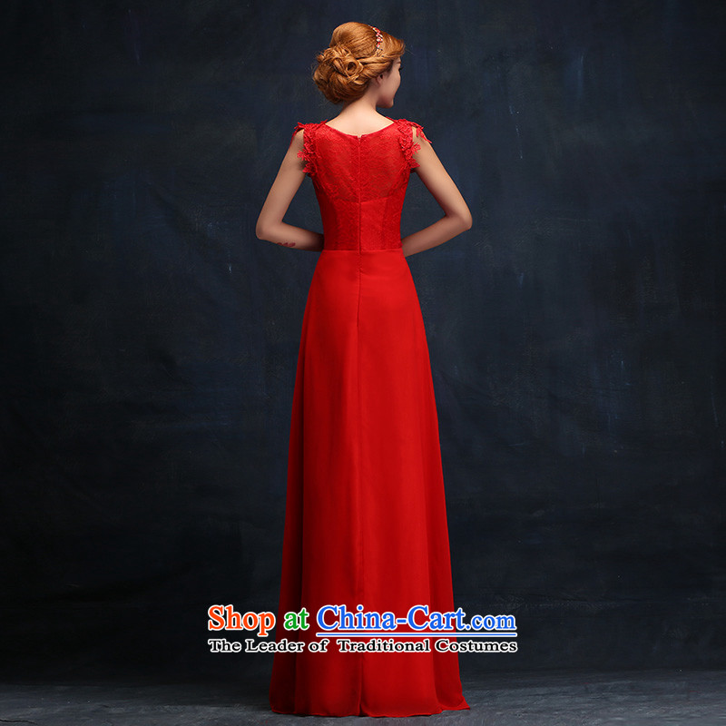 Wedding dresses new 2015 Long Marriage bride bows evening dresses red autumn and winter stylish girl in serving drink Elizabeth KWAN , , , M shopping on the Internet