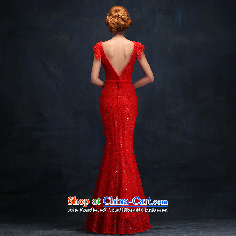However Service Bridal Fashion 2015 new marriage shoulders red dress long gown female M, Sau San crowsfoot according to Lin Sha , , , shopping on the Internet