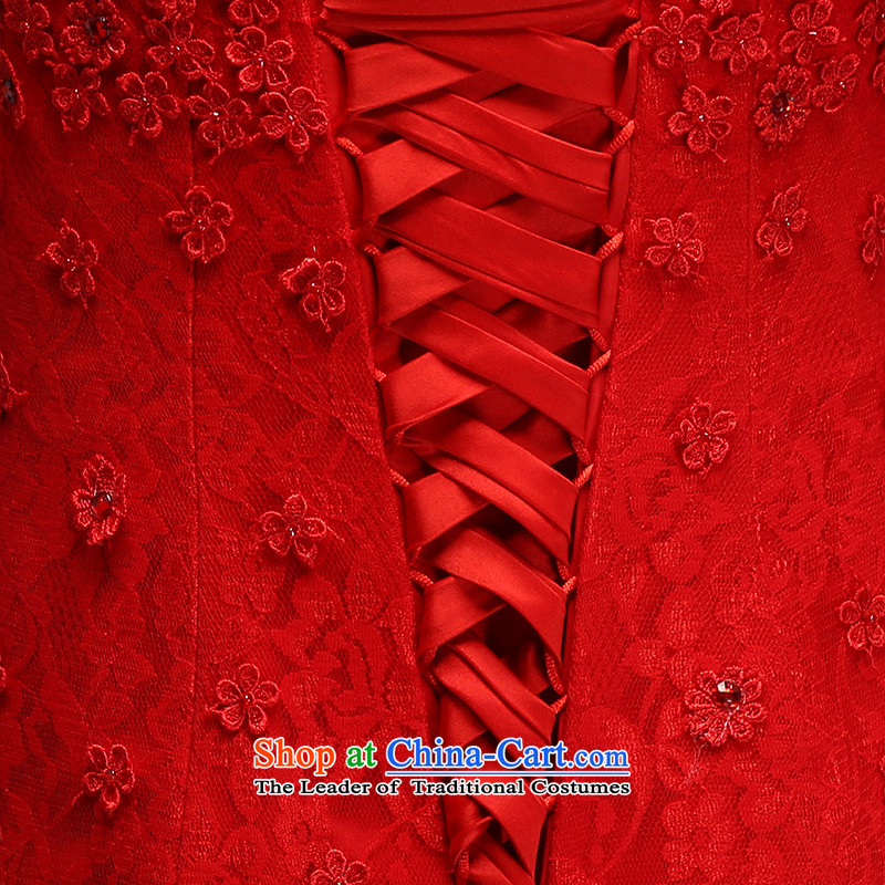 2015 new wedding dresses package and bride long dresses crowsfoot slotted shoulder bows services red lace dresses , L, in accordance with RIM , , , lisa shopping on the Internet