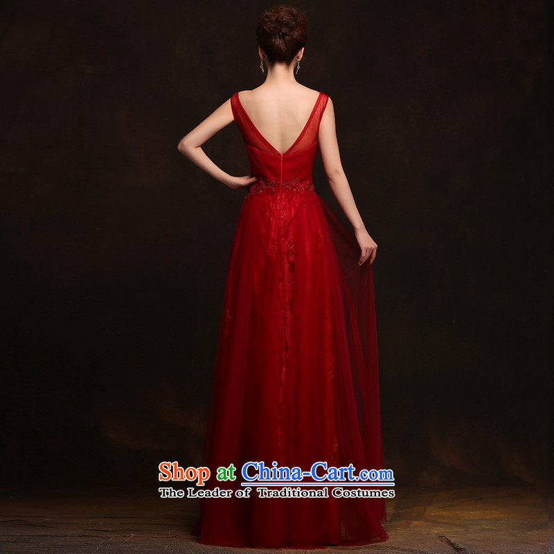 Red bride bows services bride stylish wedding dresses new 2015 lace long thin dress Sau San video XS, according to Lin Sha , , , shopping on the Internet