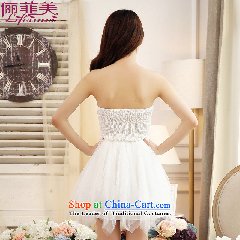 Li and the Summer Wedding Fashion wedding services and chest short bows of bridesmaid sister mission dress chest pearl high waist dress dresses are code  F, 158 white and shopping on the Internet has been pressed.