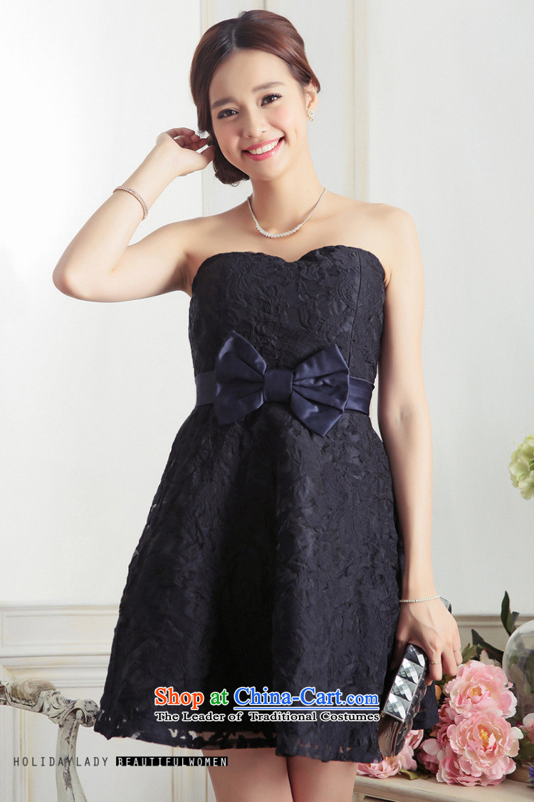 The end of the light (MO) chest anointed QIAN water-soluble lace bow ties small dress Foutune of dress dresses 3373 dark blue L picture, prices, brand platters! The elections are supplied in the national character of distribution, so action, buy now enjoy more preferential! As soon as possible.