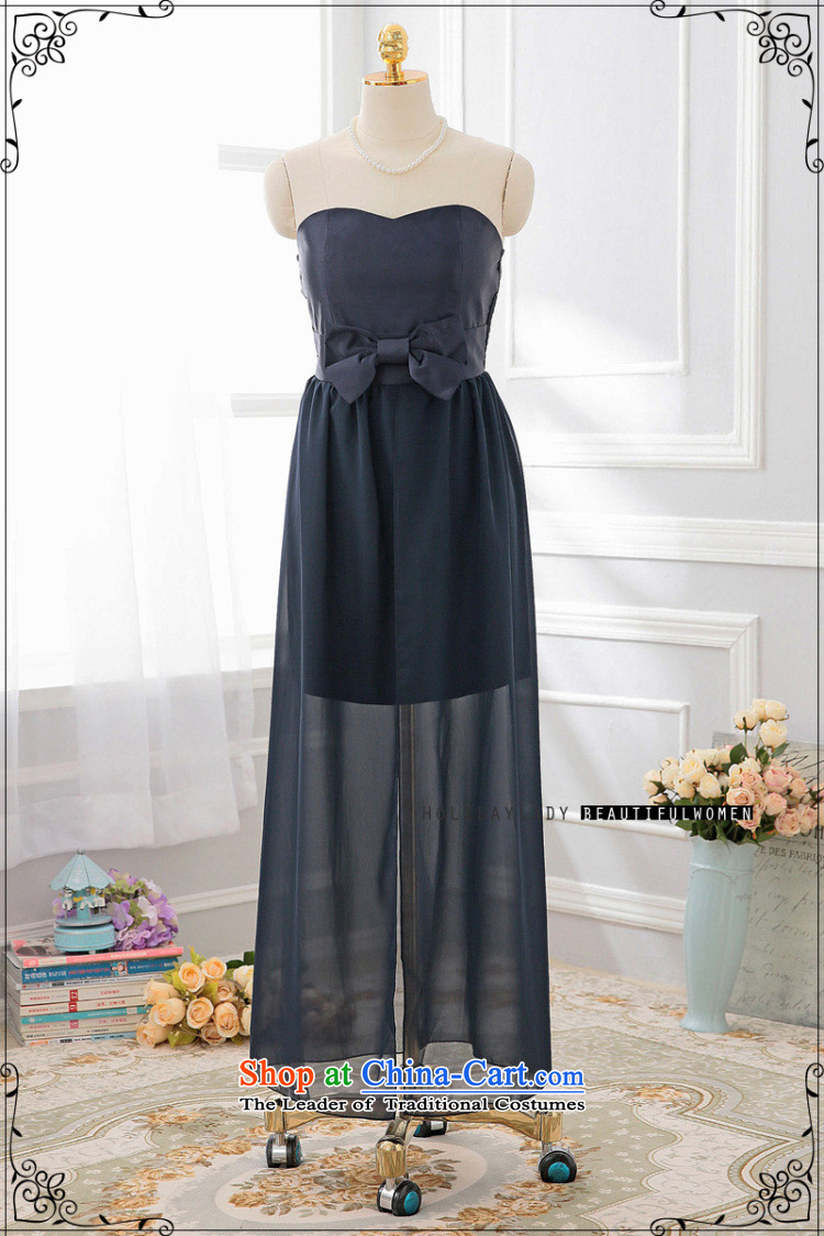 The end of the light (MO) QIAN aristocratic temperament and chest bow tie gliding tail evening dresses long small dress dresses 3378 dark blue XXL picture, prices, brand platters! The elections are supplied in the national character of distribution, so action, buy now enjoy more preferential! As soon as possible.