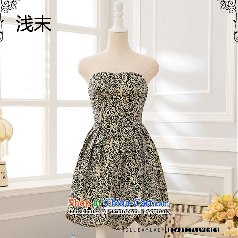 The end of the light (MO) chest anointed QIAN gold wire positioning flower lanterns petticoats small dress suit skirt dresses 3371 gold are code, at the end of light , , , shopping on the Internet