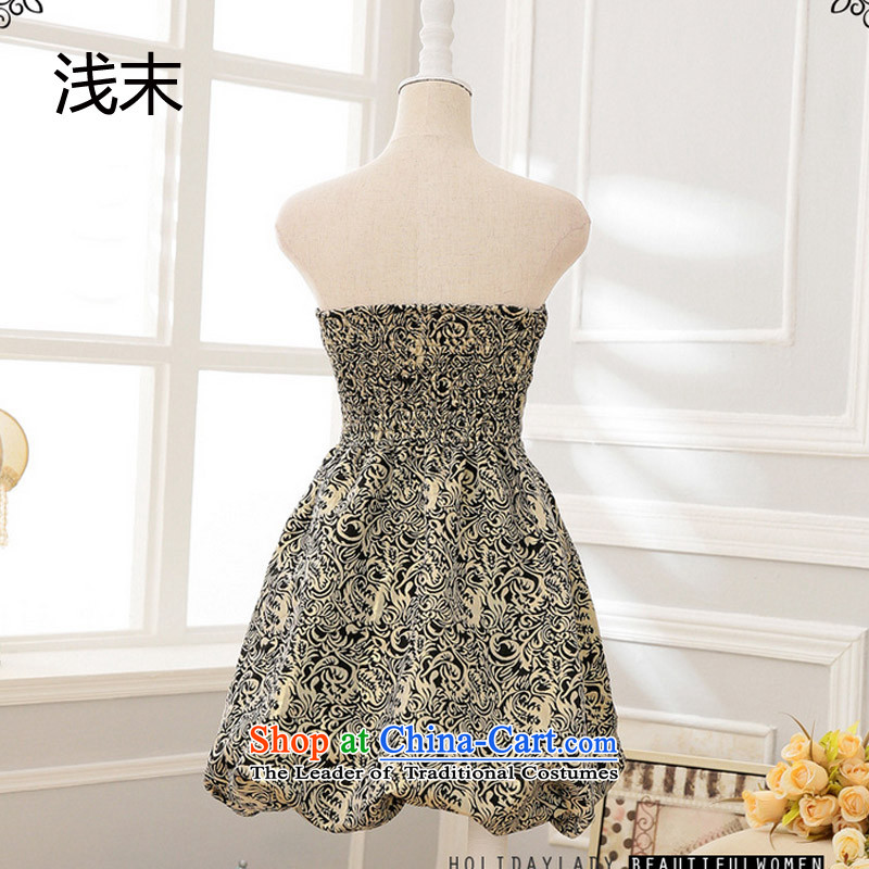 The end of the light (MO) chest anointed QIAN gold wire positioning flower lanterns petticoats small dress suit skirt dresses 3371 gold are code, at the end of light , , , shopping on the Internet
