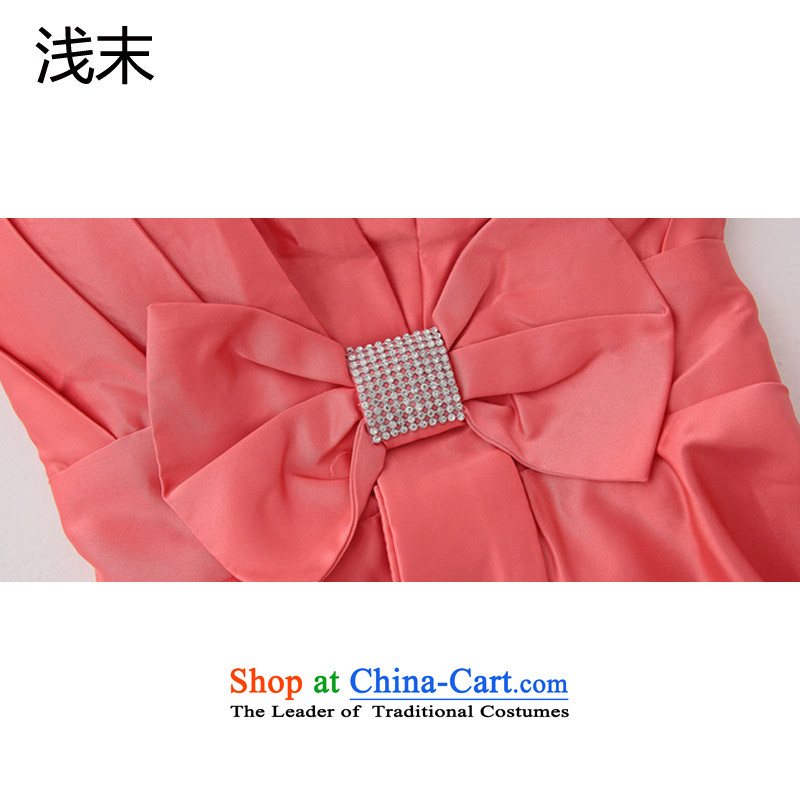 The end of the light (MO) Sweet Princess QIAN creases anointed chest diamond bow ties small dress A dress apron skirt 3376 L, the end of the dark blue light shopping on the Internet has been pressed.