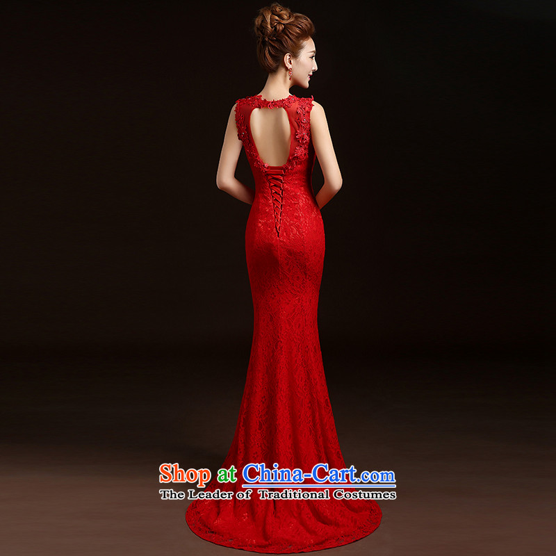 Beverly Ting bows services 2015 new stylish spring and summer marriages crowsfoot dress red long evening dresses female red S, Beverly (tingbeier ting) , , , shopping on the Internet