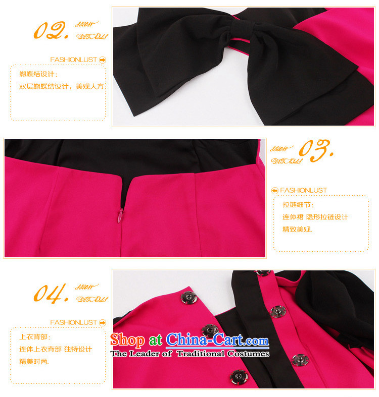 Yi Ge lire aristocratic ladies bow tie knocked color stitching back door onto the gathering of dress bows services small red 6576 skirt dress M picture, prices, brand platters! The elections are supplied in the national character of distribution, so action, buy now enjoy more preferential! As soon as possible.