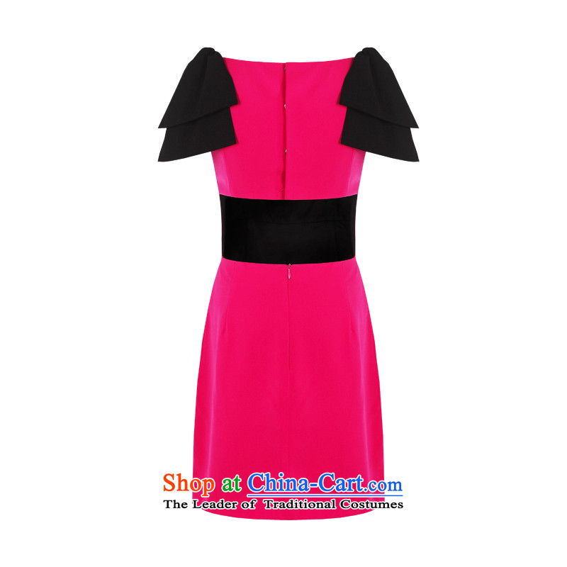 Yi Ge lire aristocratic ladies bow tie knocked color stitching back door onto the gathering of dress bows services small red 6576 skirt dress M yi ge liras (YIGELILA) , , , shopping on the Internet