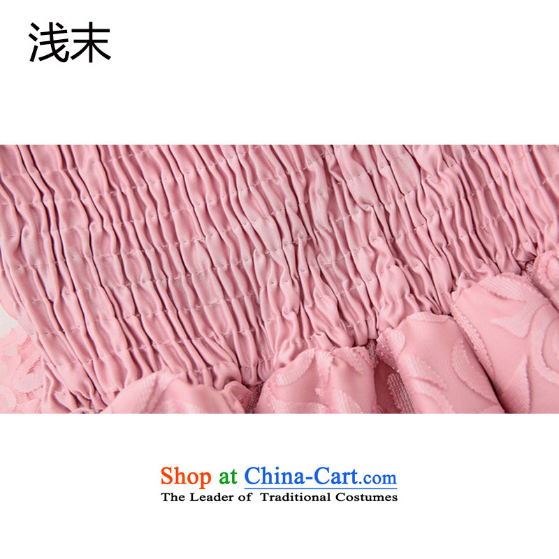 The end of the light (MO) QIAN elegant ladies wiping the chest lace bon bon small dress suit skirt dresses 3375  XL, light at the end of the pink shopping on the Internet has been pressed.