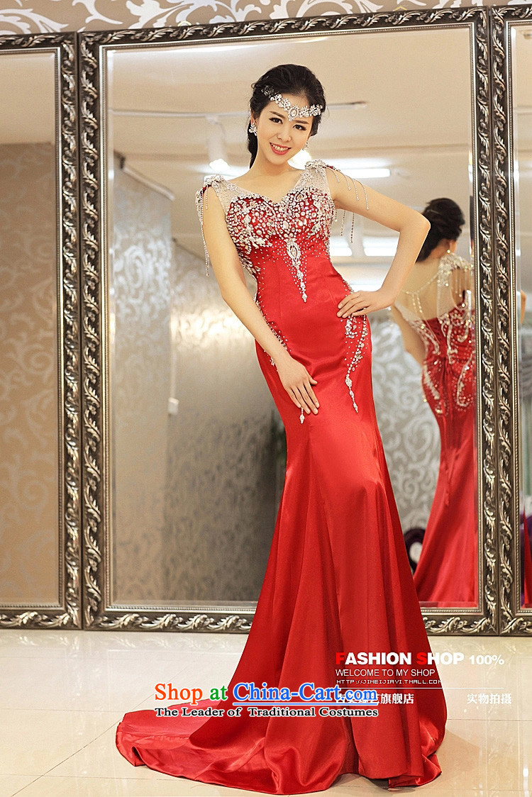 Pre-sale - wedding dresses Kyrgyz-american married arts 2015 new shoulders Korean tail 971 luxury water drilling bridal dresses wine red XS picture, prices, brand platters! The elections are supplied in the national character of distribution, so action, buy now enjoy more preferential! As soon as possible.