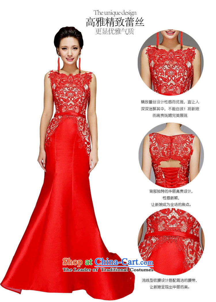 Pre-sale - American married arts wedding dresses 2015 new Korean shoulders crowsfoot lace tail 7565 Red bride dress no drill XL Photo, prices, brand platters! The elections are supplied in the national character of distribution, so action, buy now enjoy more preferential! As soon as possible.