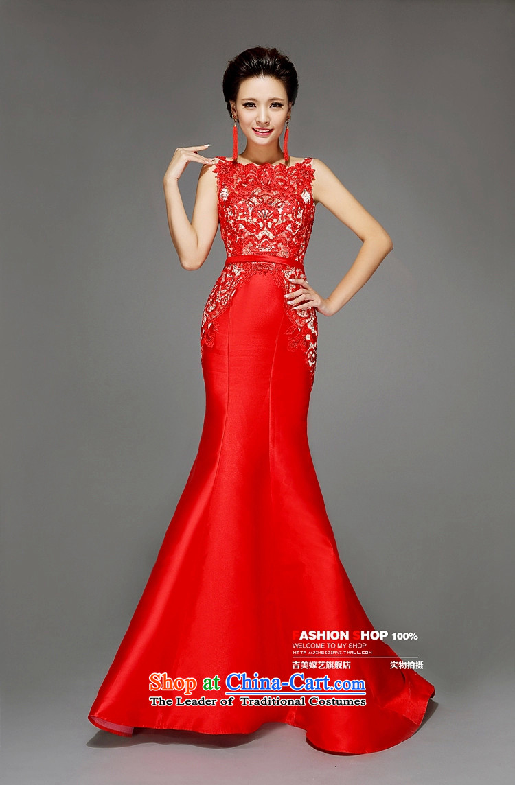 Pre-sale - American married arts wedding dresses 2015 new Korean shoulders crowsfoot lace tail 7565 Red bride dress no drill XL Photo, prices, brand platters! The elections are supplied in the national character of distribution, so action, buy now enjoy more preferential! As soon as possible.