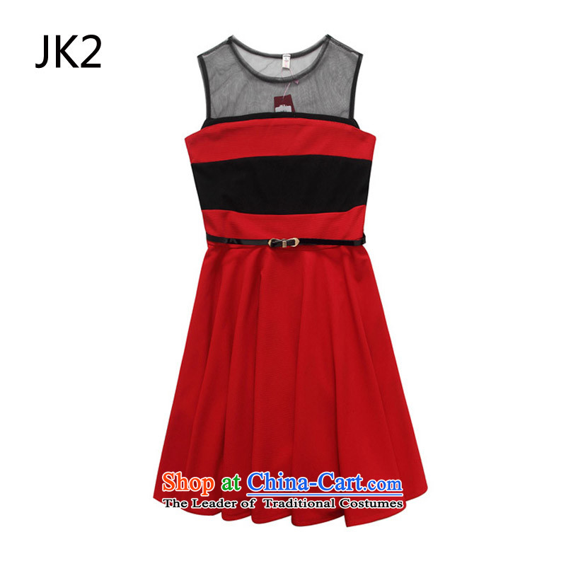 Korean Foutune of large skirt wear shoulder to Kampala skirt Large Tri-color code dresses rammed the skirt JK2 V. ADOPTION OF RED XXXL,JK2.YY,,, shopping on the Internet