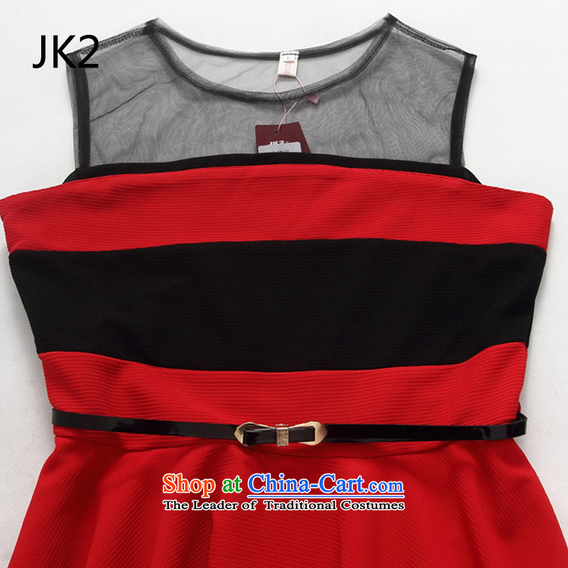 Korean Foutune of large skirt wear shoulder to Kampala skirt Large Tri-color code dresses rammed the skirt JK2 V. ADOPTION OF RED XXXL,JK2.YY,,, shopping on the Internet
