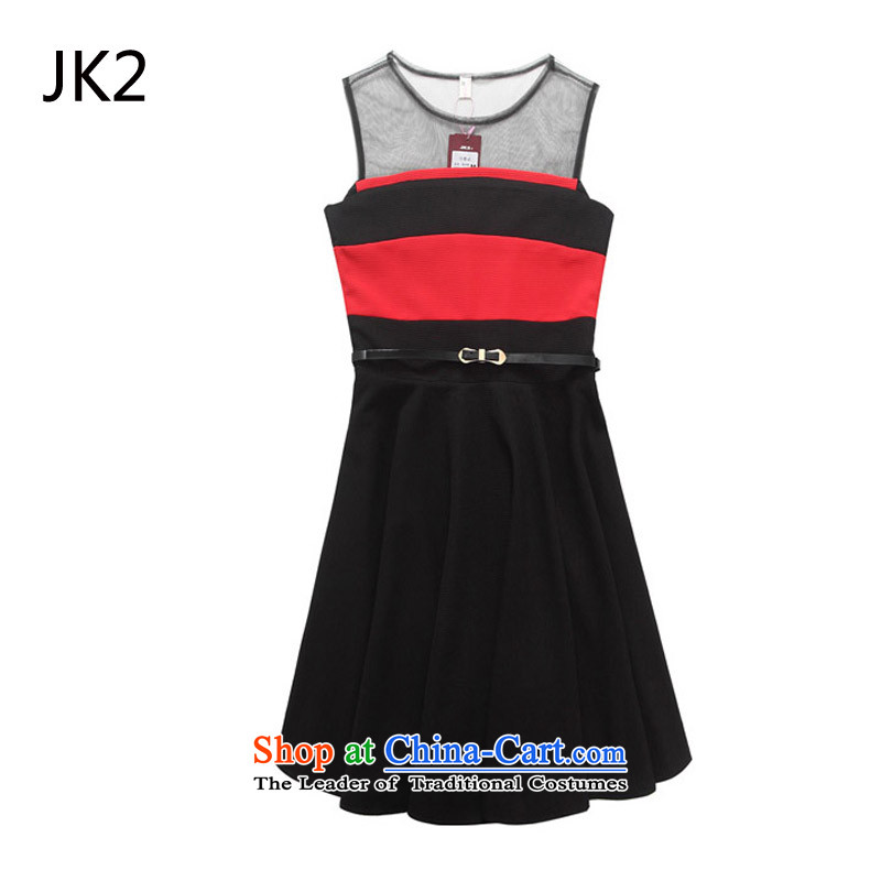Pure minus age long-sleeved video thin two skirt piece dresses larger dress pack (Addition of diamond ornaments JK2) 92526 redcoats + black frocks XXL,JK2.YY,,, shopping on the Internet
