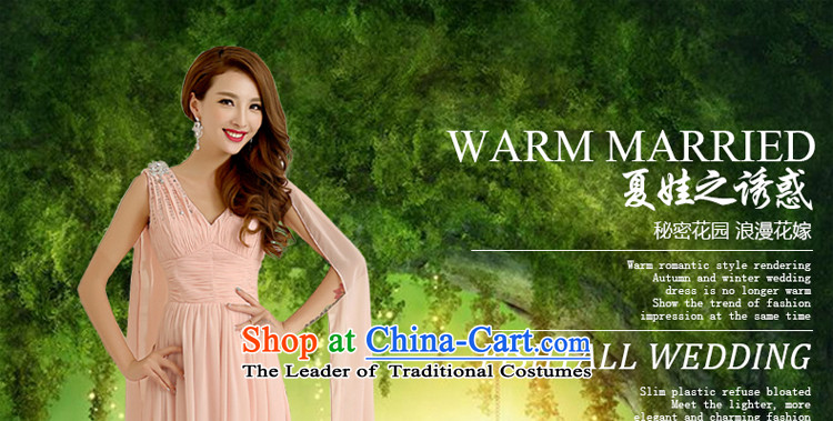 Talk to the annual meeting of the Han version under the auspices of dress bare pink shoulders V-Neck long women's dresses 2015 New Princess evening dress Yuk-pink S picture, prices, brand platters! The elections are supplied in the national character of distribution, so action, buy now enjoy more preferential! As soon as possible.