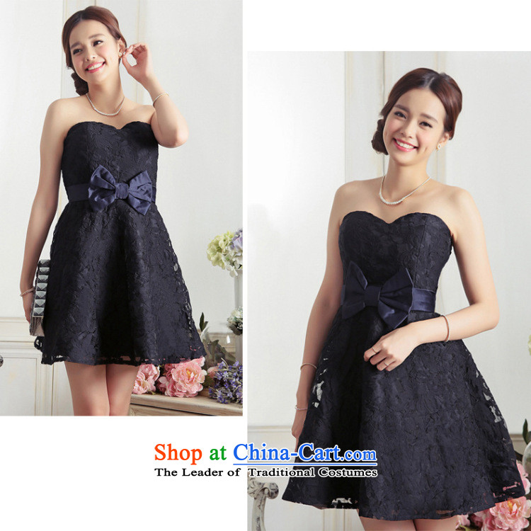 Reft of lace bow ties small dress short version of Korea 2015 Marriage banquet bride bridesmaid wedding water-soluble bows dresses 5585 under the auspices of the deep blue are code picture, prices, brand platters! The elections are supplied in the national character of distribution, so action, buy now enjoy more preferential! As soon as possible.
