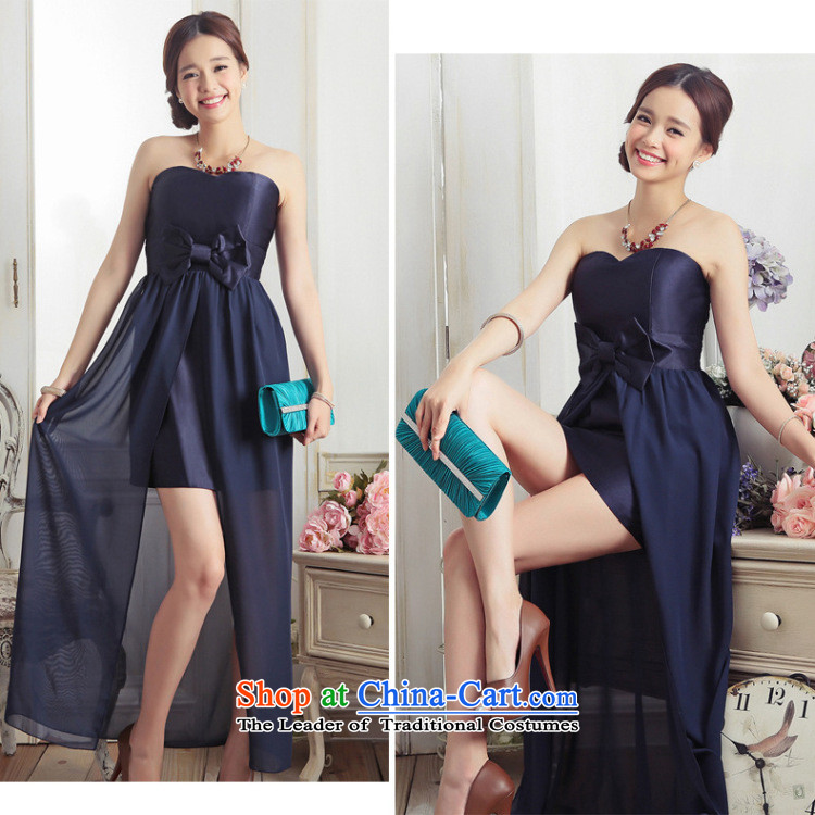 Of the aristocratic temperament not glued to the rules and chest evening dresses 2015 Korean long marriage banquet chiffon stitching bow tie and sexy dress dresses in red XL code picture, prices, brand platters! The elections are supplied in the national character of distribution, so action, buy now enjoy more preferential! As soon as possible.