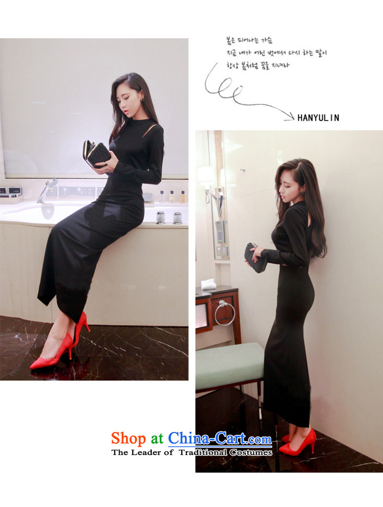 The 2014 Autumn Love Nga Shuai new products nightclubs and sexy female aristocratic temperament engraving package and long-sleeved dresses autumn dress skirt black M picture, prices, brand platters! The elections are supplied in the national character of distribution, so action, buy now enjoy more preferential! As soon as possible.