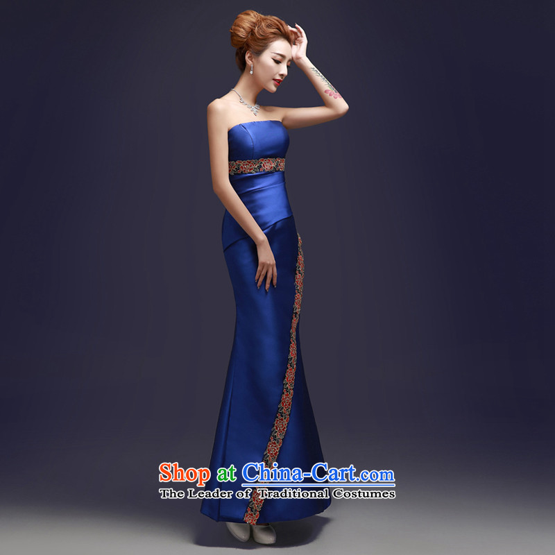 7 7 color tone original 2015 New Long Madame bows dress uniform wedding marriage Sau San Red Dress new graphics crowsfoot L013 thin blue tailor (does not allow), 7 color 7 , , , Tone shopping on the Internet