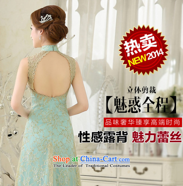 Evening dress long 2015 autumn and winter new bride services stylish graphics thin bows crowsfoot dresses luxury evening dress ice blue XXL picture, prices, brand platters! The elections are supplied in the national character of distribution, so action, buy now enjoy more preferential! As soon as possible.