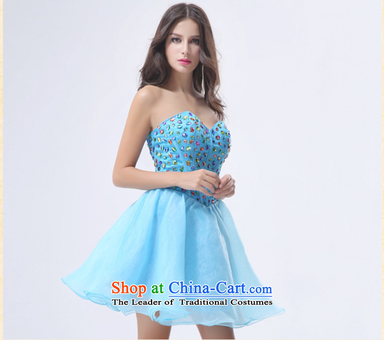 158 color small Dress Short of reception banquet evening dresses dresses evening gatherings and chest princess bon bon skirt lake blue XL Photo, prices, brand platters! The elections are supplied in the national character of distribution, so action, buy now enjoy more preferential! As soon as possible.