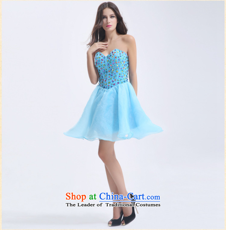 158 color small Dress Short of reception banquet evening dresses dresses evening gatherings and chest princess bon bon skirt lake blue XL Photo, prices, brand platters! The elections are supplied in the national character of distribution, so action, buy now enjoy more preferential! As soon as possible.