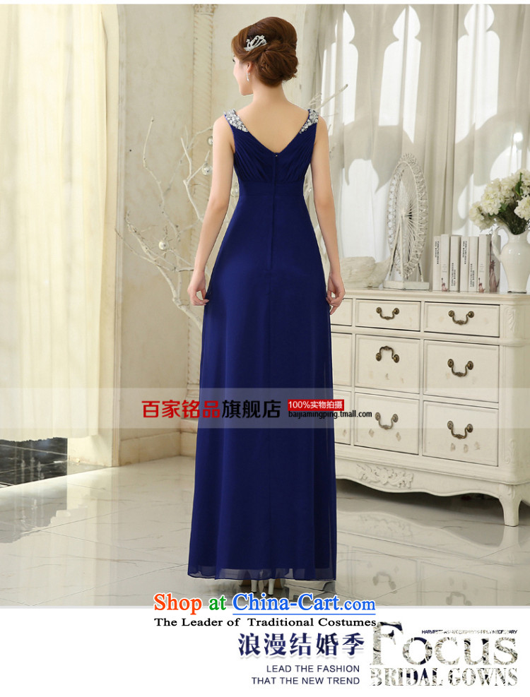 Wedding dress 2015 new deep blue V-Neck lace long evening dress marriages bows services under the auspices of skirt bridesmaid etiquette services blue XL Photo, prices, brand platters! The elections are supplied in the national character of distribution, so action, buy now enjoy more preferential! As soon as possible.
