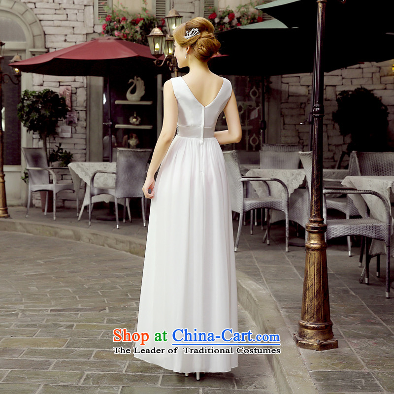 The bride bows evening dresses 2015 new diamond sexy deep Sau San long bridesmaid mission dresses banquet hosted long evening white L, hundreds of Ming products , , , shopping on the Internet