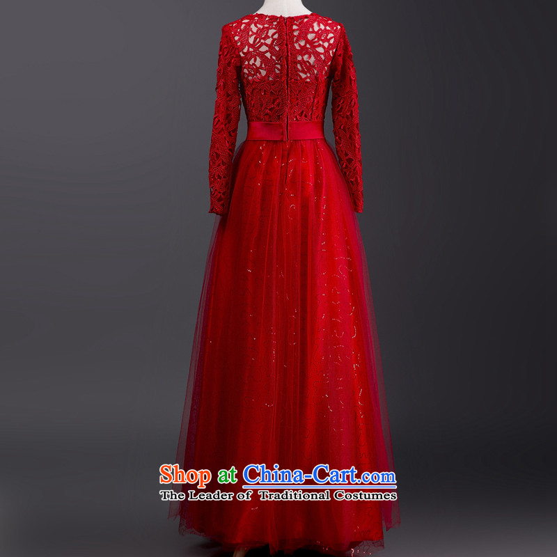 7 Color 7 tone Korean Red bows services 2015 marriage in long-sleeved gown bride evening wedding wedding gown of autumn and winter long- sleeved red L027 tailored (does not allow) 7 7 Color Tone , , , shopping on the Internet