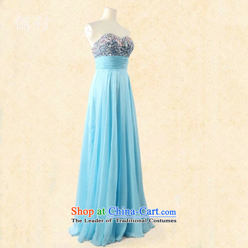 158 color colorful water drilling evening dresses chiffon temperament evening dress bridesmaid to skirt the Blue Lagoon , 158 color (LICAI) , , , shopping on the Internet