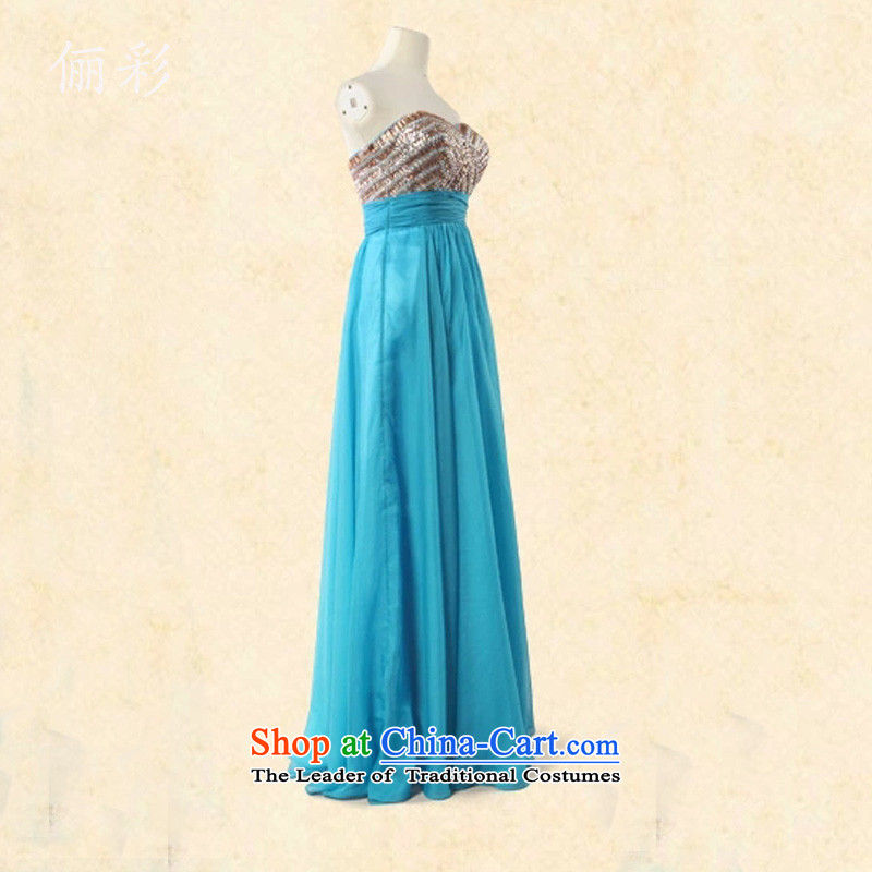 158 color long skirt dress lady reception banquet like Susy Nagle evening dresses lake blue XL, 158 color (LICAI) , , , shopping on the Internet