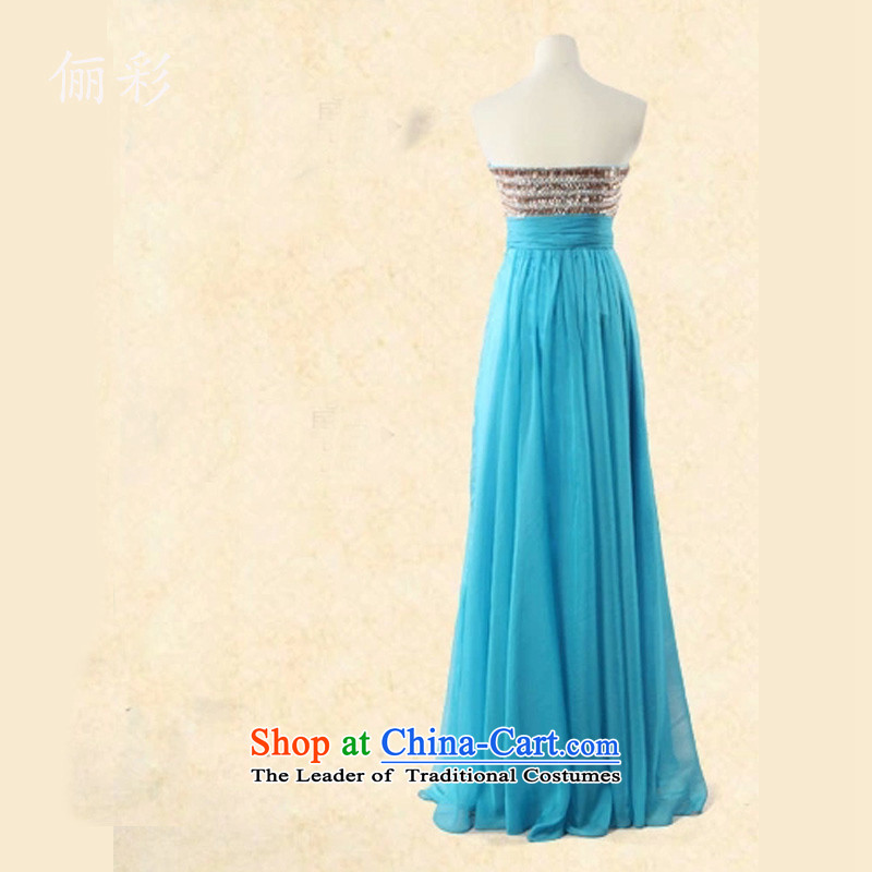 158 color long skirt dress lady reception banquet like Susy Nagle evening dresses lake blue XL, 158 color (LICAI) , , , shopping on the Internet