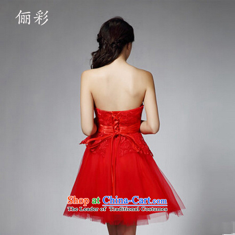 158 color red anointed chest small dress female lace sexy princess skirt bridesmaid short skirts, dresses RED M 158 color (LICAI) , , , shopping on the Internet