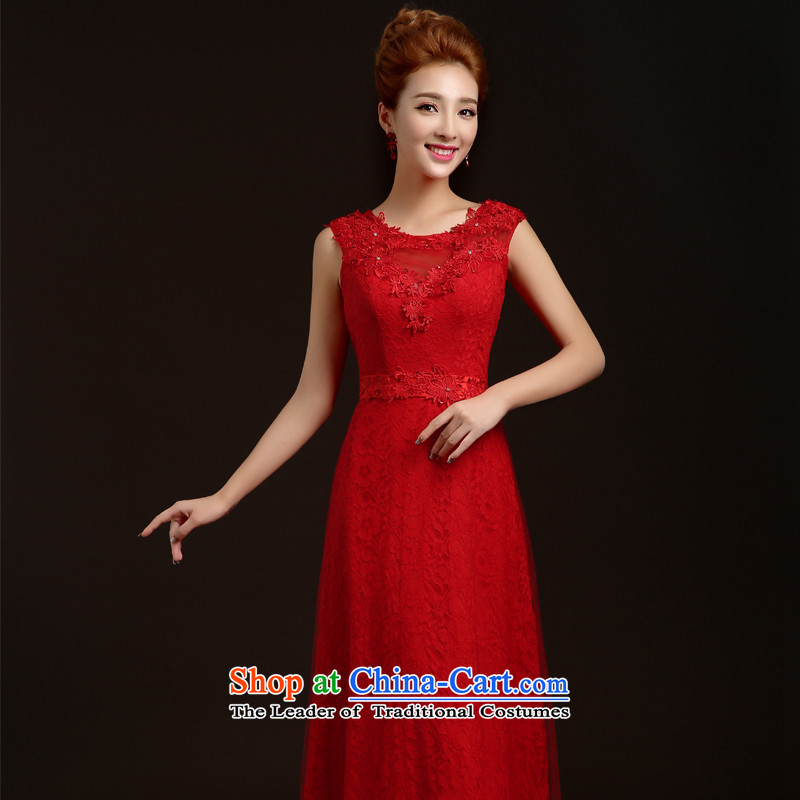 Wedding dresses new 2015 winter bride red bows to the annual meeting of the Sau San long evening dress banquet wedding dress small trailing wedding dresses red tailored, Lily Dance (ball lily shopping on the Internet has been pressed.)