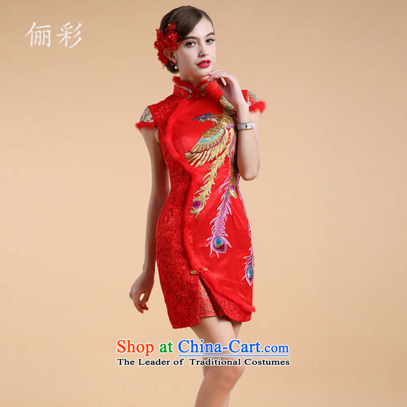 158 color duvet qipao short of winter lace wedding dresses services temperament red bows M 158 color (LICAI) , , , shopping on the Internet