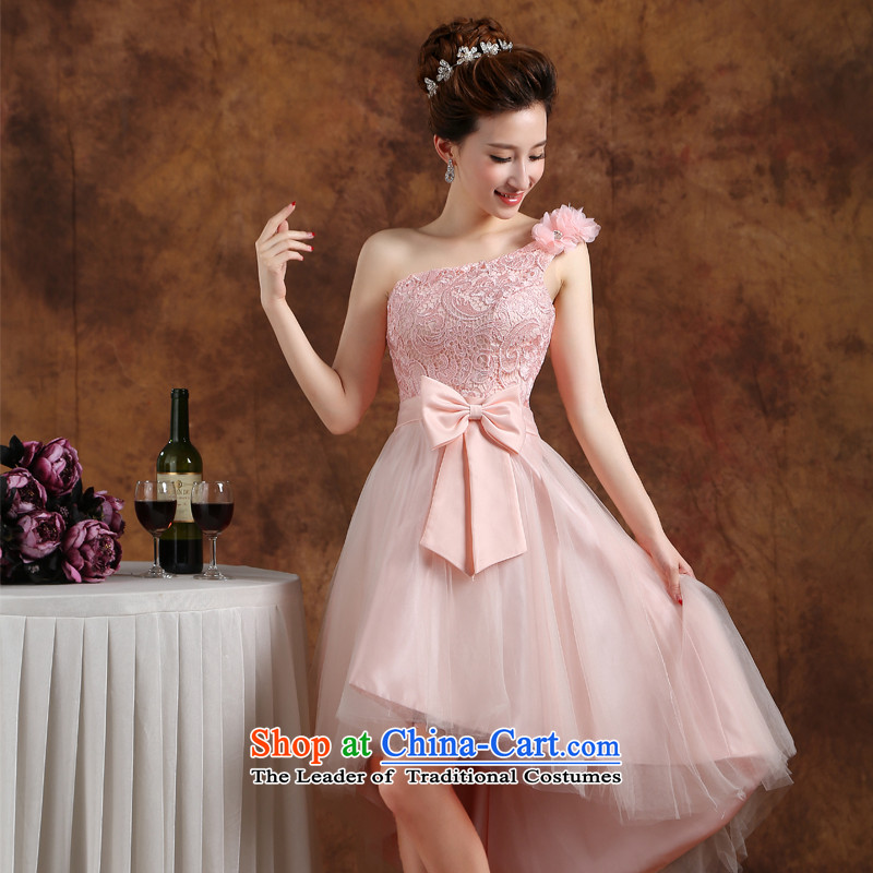 Bridesmaid evening dresses and Stylish service bridesmaid dress 2015 new marriage bows to dress short of winter bridesmaid mission sister skirt annual meeting of persons chairing the banquet evening dresses pink M Lily Dance (ball lily shopping on the Internet has been pressed.)