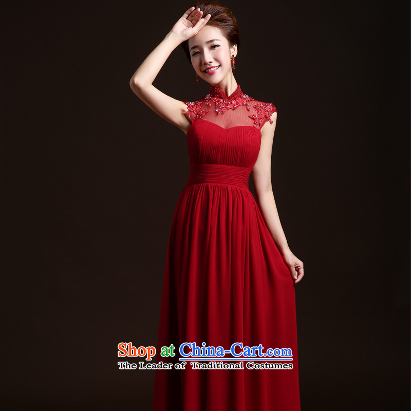 Wedding dresses new 2015 winter stylish marriages bows to red dress banquet annual long service dresses bows Sau San red tailored, Lily Dance (ball lily shopping on the Internet has been pressed.)