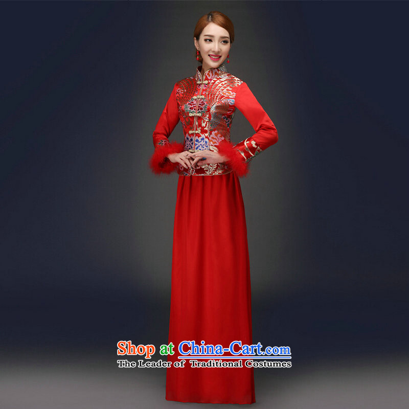 There is also a grand autumn and winter optimize new long-sleeved qipao retro bows YFTK2080 RED , L, yet to optimize multimedia silk , , , shopping on the Internet