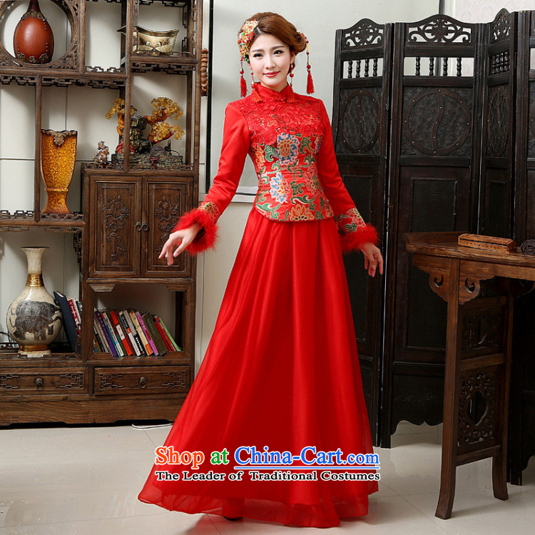There is also a long-sleeved silk optimize warm thick bows services wedding bridal dresses YFTK2813 RED M picture, prices, brand platters! The elections are supplied in the national character of distribution, so action, buy now enjoy more preferential! As soon as possible.