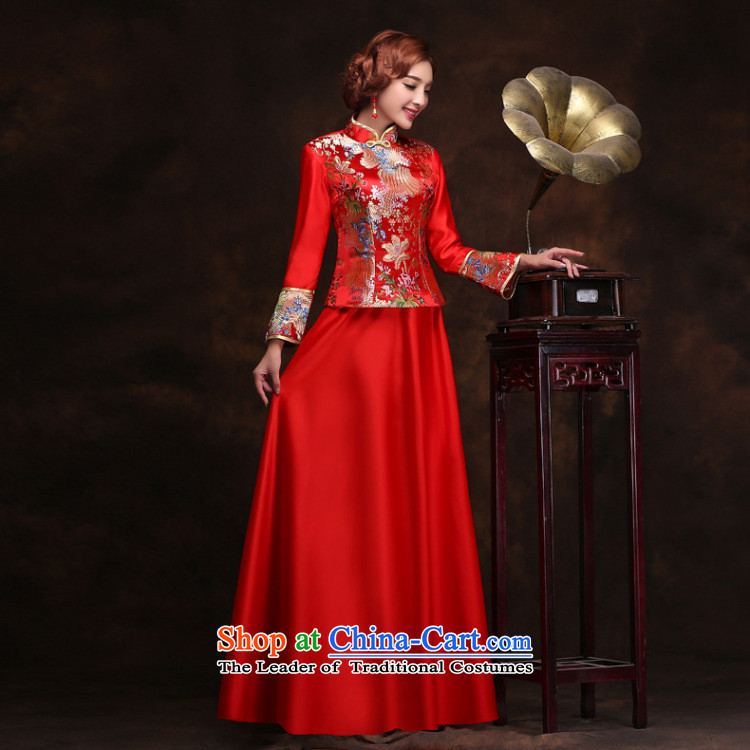 Naoji a 2014 autumn and winter new dresses cheongsam red retro marriage bows services improved long-sleeved thick bride load wedding YY2096 RED XL Photo, prices, brand platters! The elections are supplied in the national character of distribution, so action, buy now enjoy more preferential! As soon as possible.