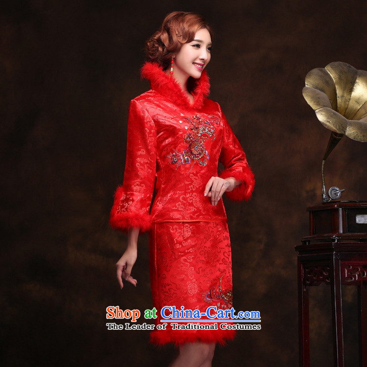 Naoji a 2014 autumn and winter new cotton cheongsam wedding dress nagymaros collar warm big bows services qipao Marriage Code YY2097 RED XXL picture, prices, brand platters! The elections are supplied in the national character of distribution, so action, buy now enjoy more preferential! As soon as possible.