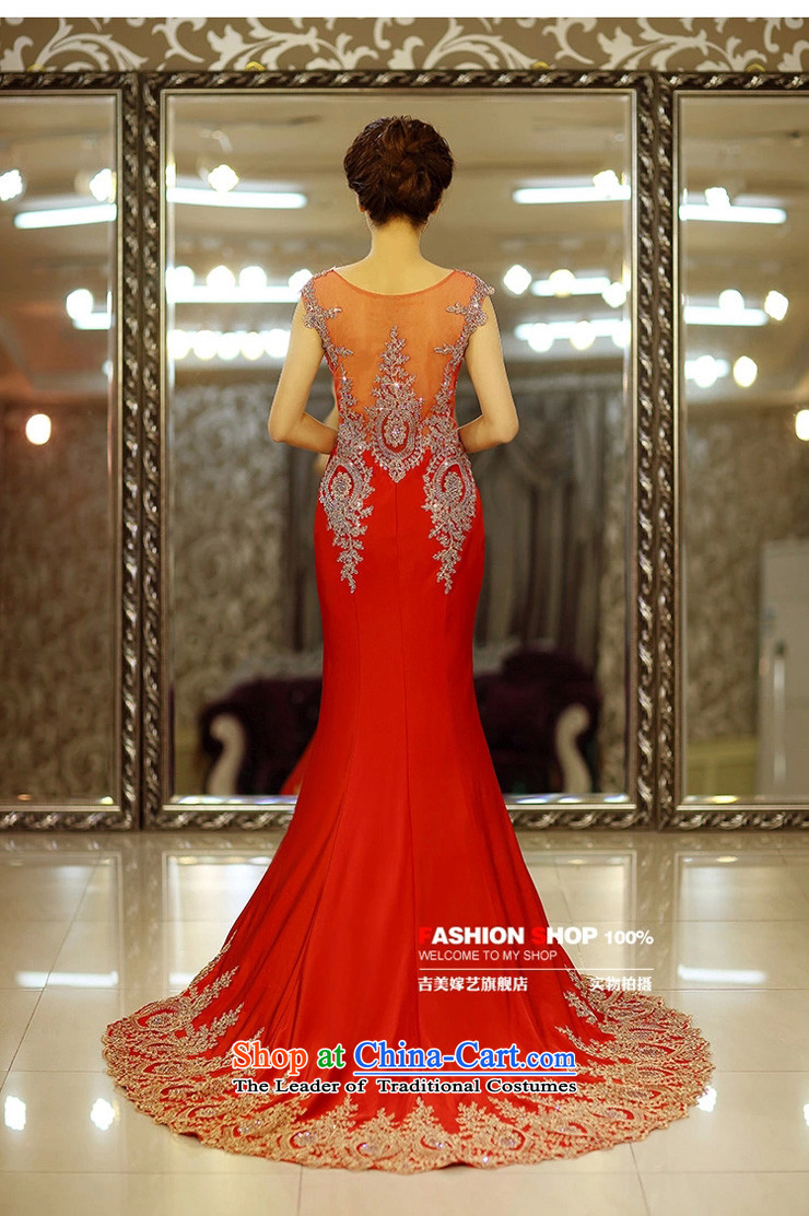 Pre-sale - American married arts wedding dresses 2015 new Korean crowsfoot shoulders water drilling tail 7663 Red bride dress tail M picture, prices, brand platters! The elections are supplied in the national character of distribution, so action, buy now enjoy more preferential! As soon as possible.