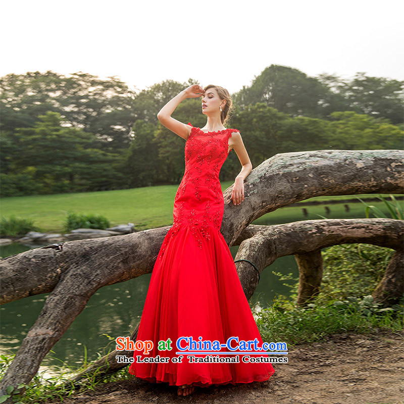 A bride wedding dresses 2015 new dresses red dress royal crowsfoot sister 244 S, a bride shopping on the Internet has been pressed.