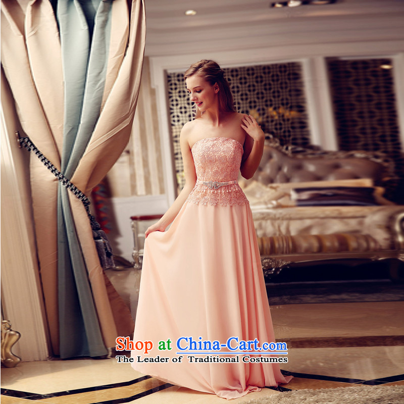 A Bride wedding dress the new 2015 winter bridesmaid dress uniform bride wedding dresses bows 712 Pink , L, a bride shopping on the Internet has been pressed.